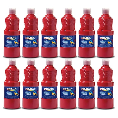 Prang Washable Tempera Paint, Red, 16 oz, 6PK 10701